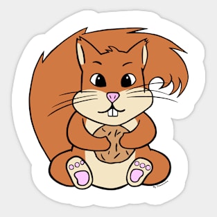 Squirrel with a nut Sticker